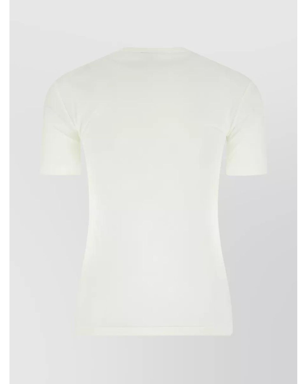 Jil Sander White Cotton Logo Print Short Sleeve T-Shirt