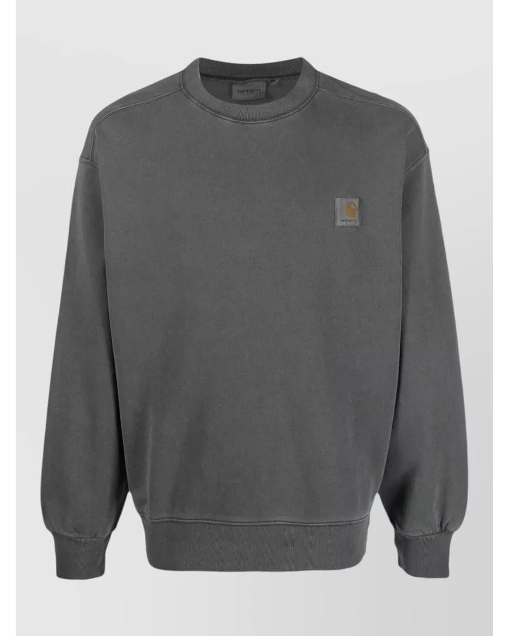 Carhartt Gray Cotton Logo-Patch Crewneck Sweatshirt for men