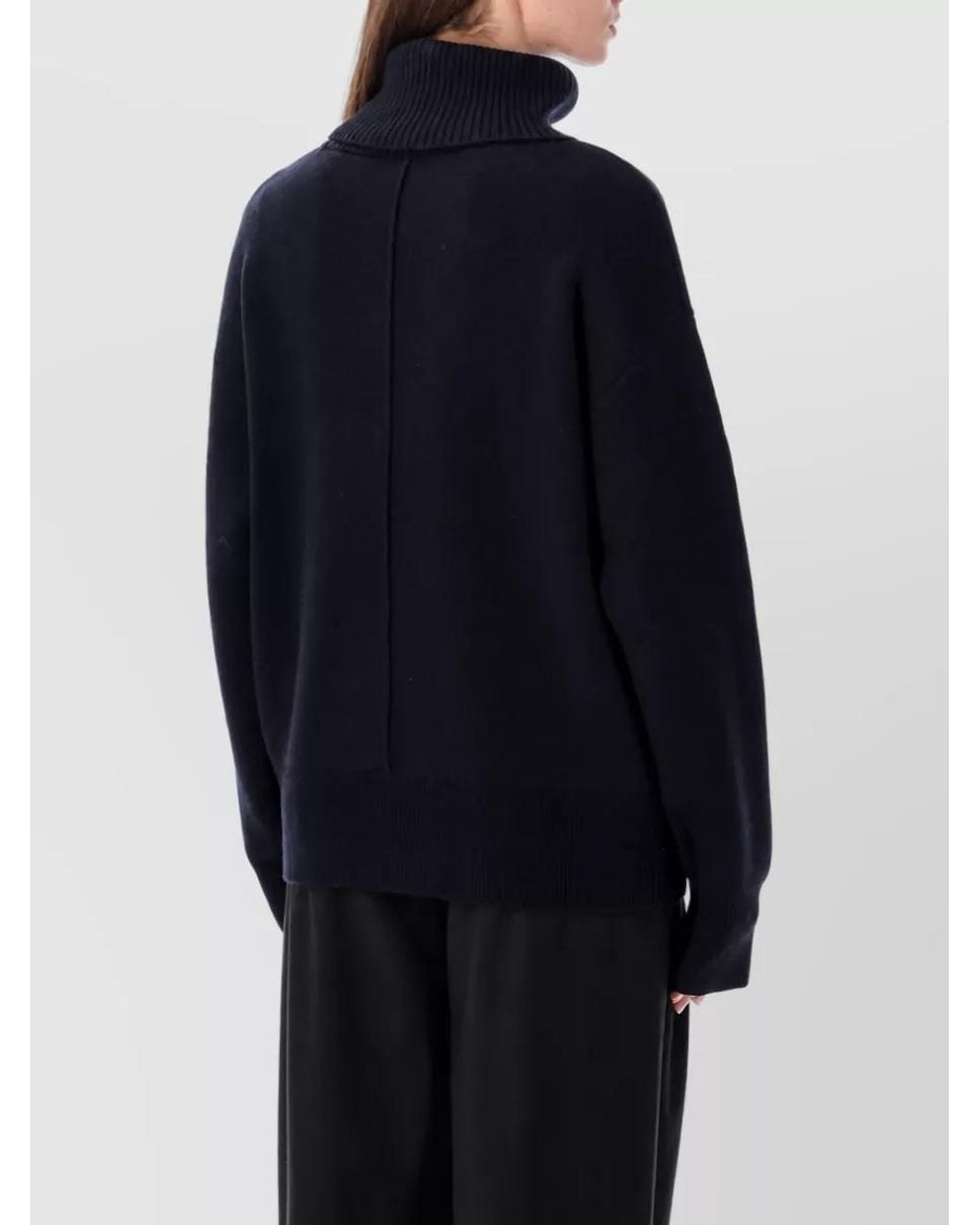 Rhea Costa Blue Wool Turtleneck Sweatshirt