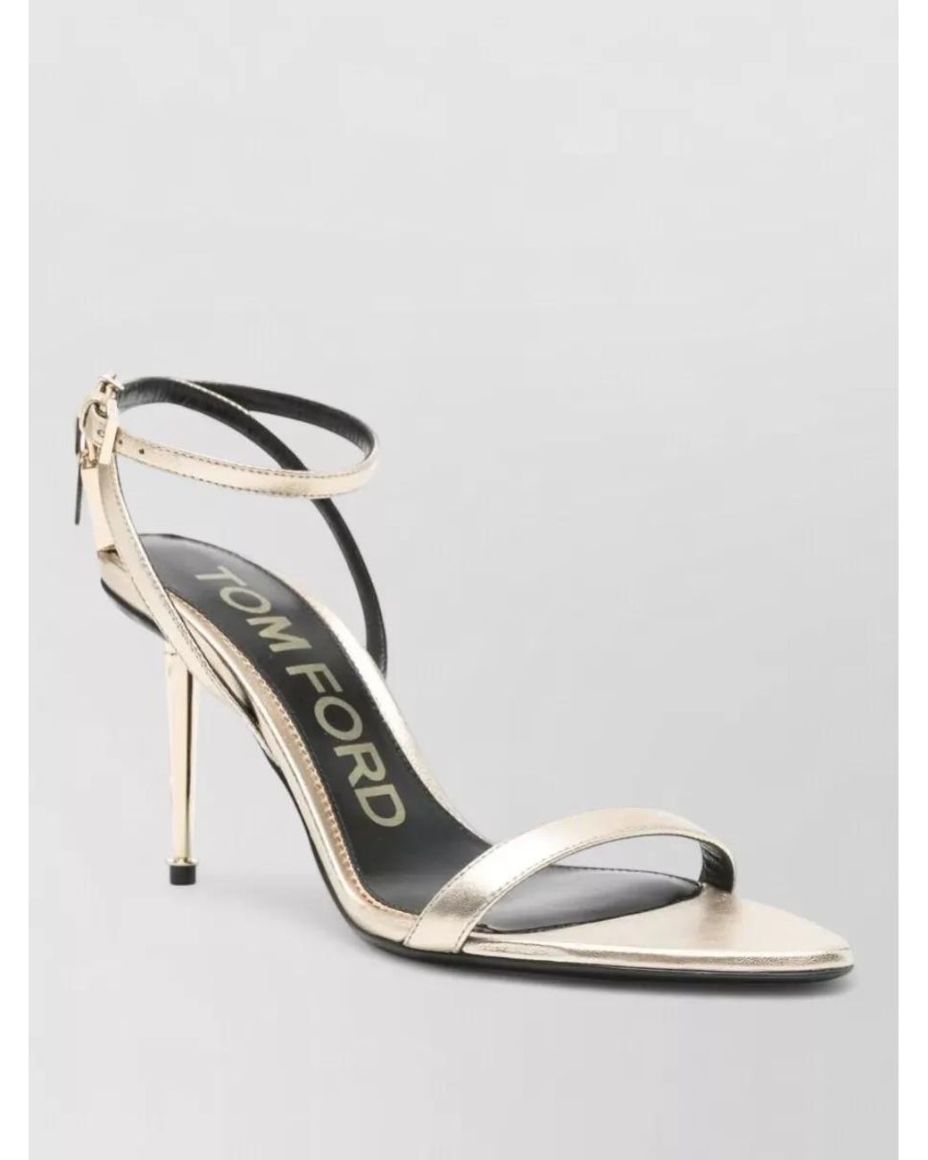 Tom Ford Metallic Leather Ankle-Strap Sandals