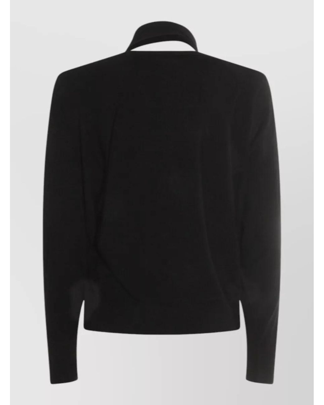 Zanone Black Virgin Wool Knotted Neck Long-Sleeve Jumper