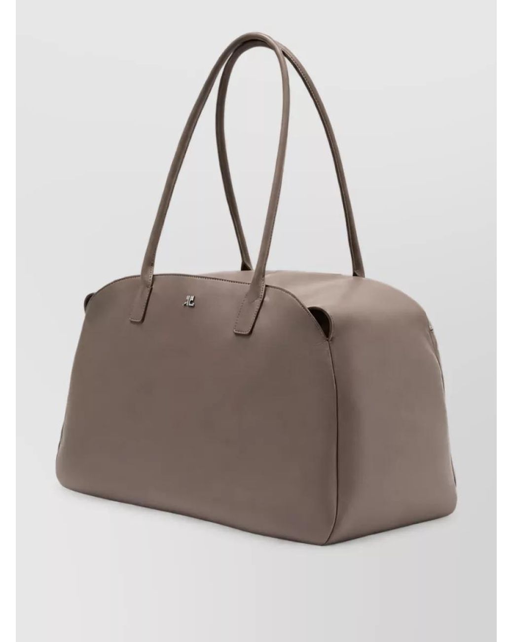 Courreges Brown Leather Luggage Bag