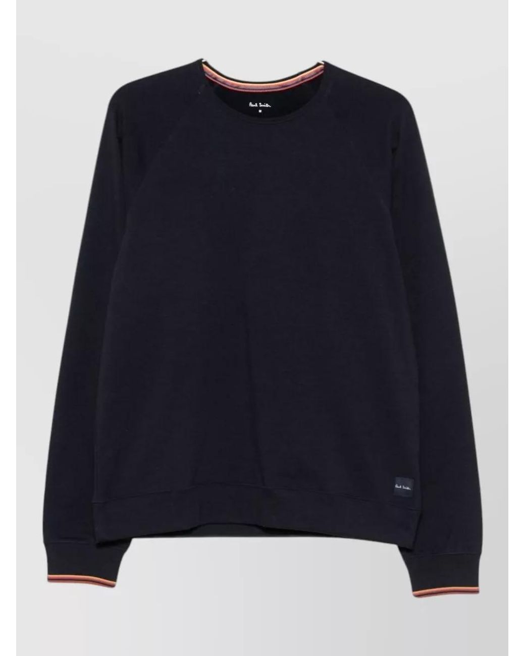 Paul Smith Blue Cotton Crew Neck Raglan Sweatshirt for men