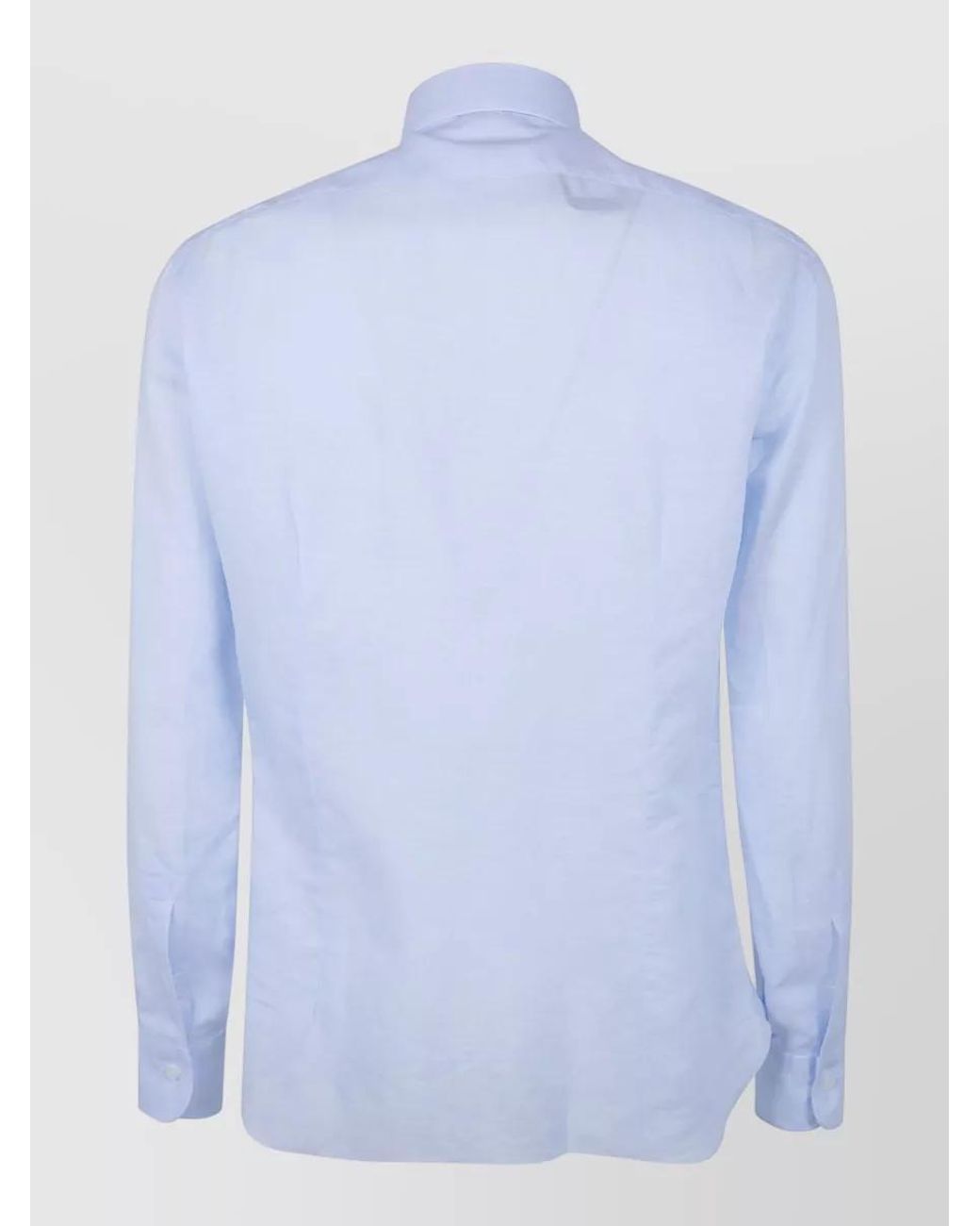 Barba Napoli Blue Cotton Linen Shirt for men