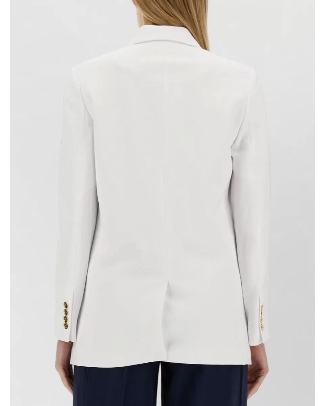 Michael Kors White Double-Breasted Suit Jacket