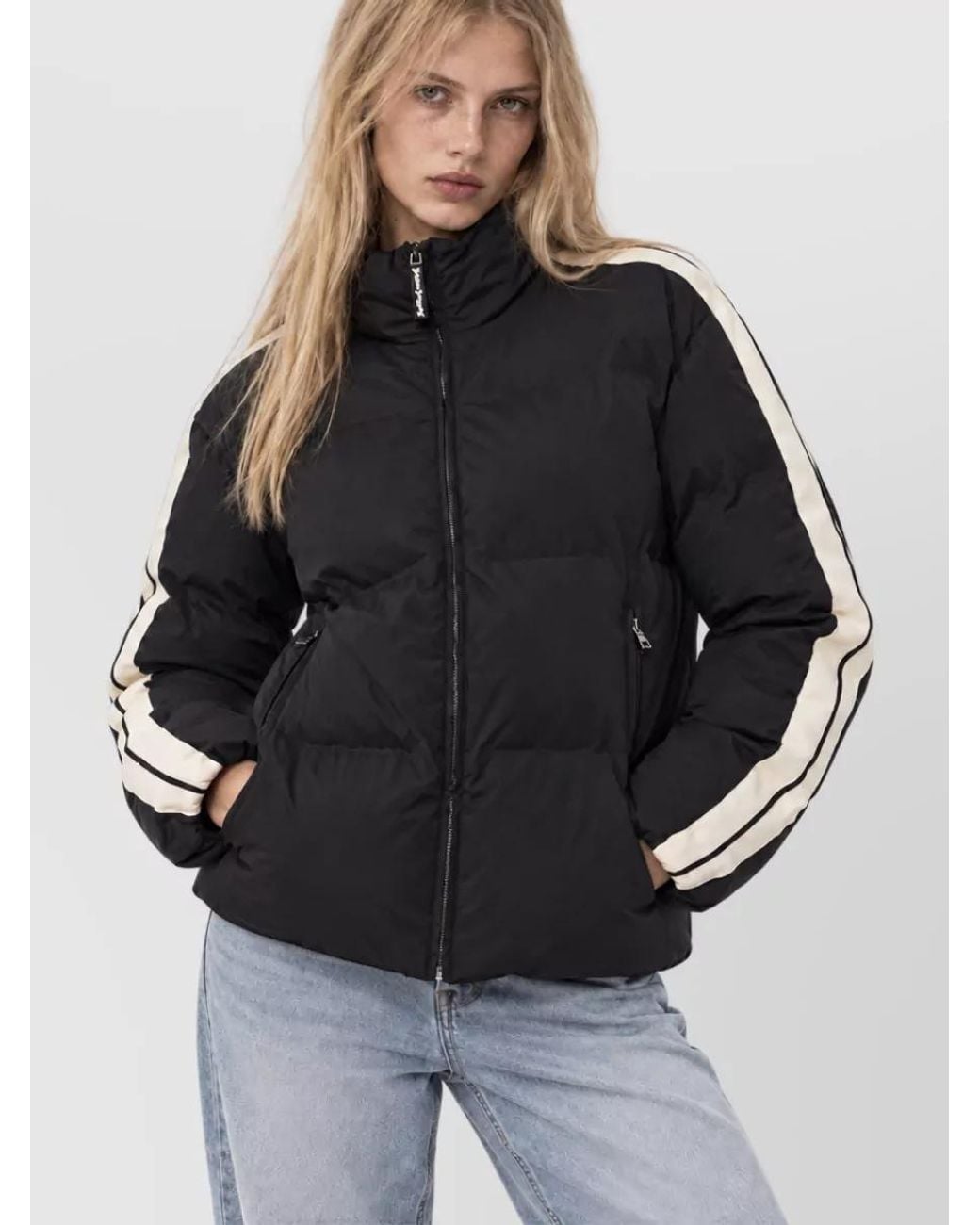 Palm Angels Black Logo Puffer Jacket