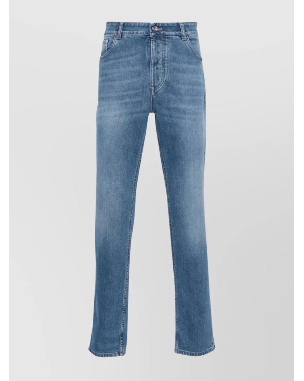 Brunello Cucinelli Blue Denim Straight-Leg Jeans for men