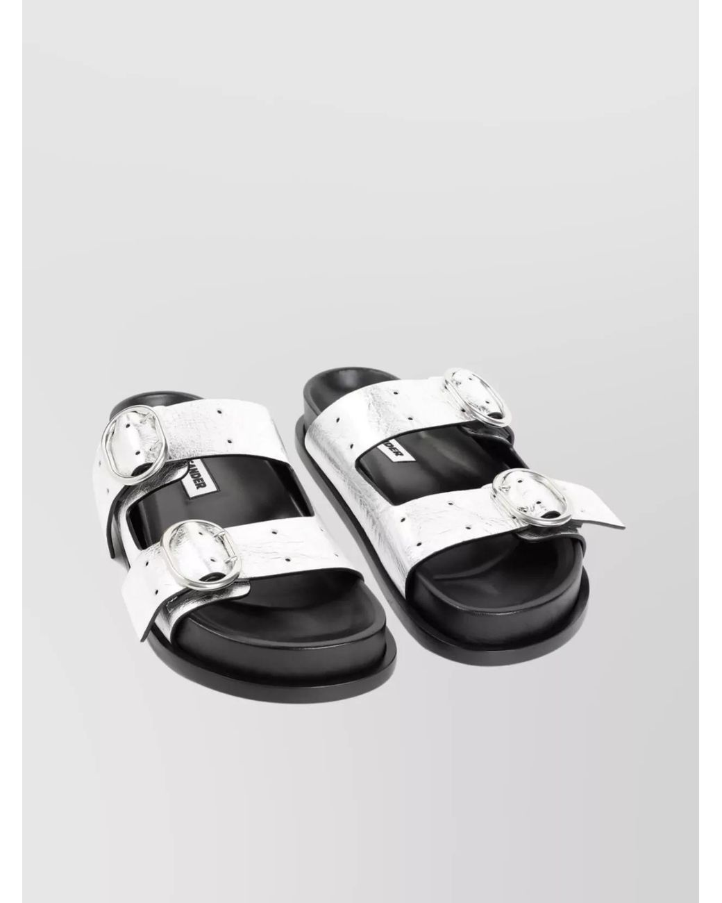Jil Sander Metallic Leather Buckle Sandals
