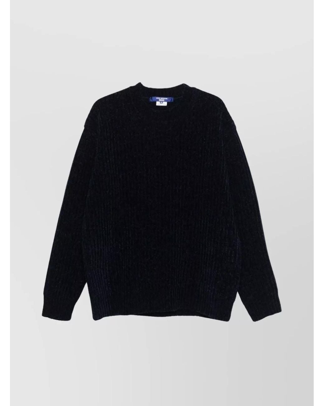 Junya Watanabe Blue Ribbed Knit Crew Neck Jumper for men