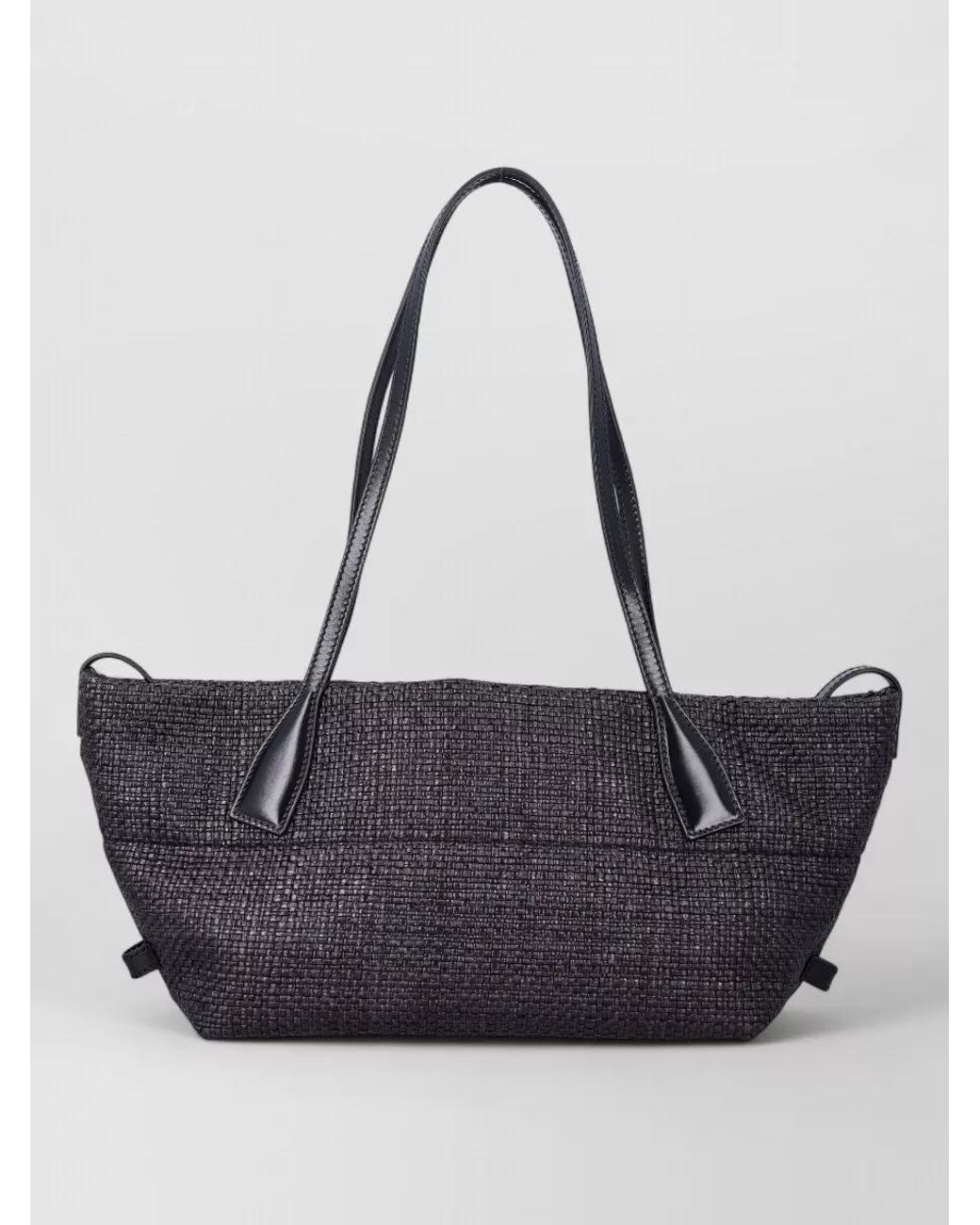 Balmain White Track Small Raffia Effect Tote Bag