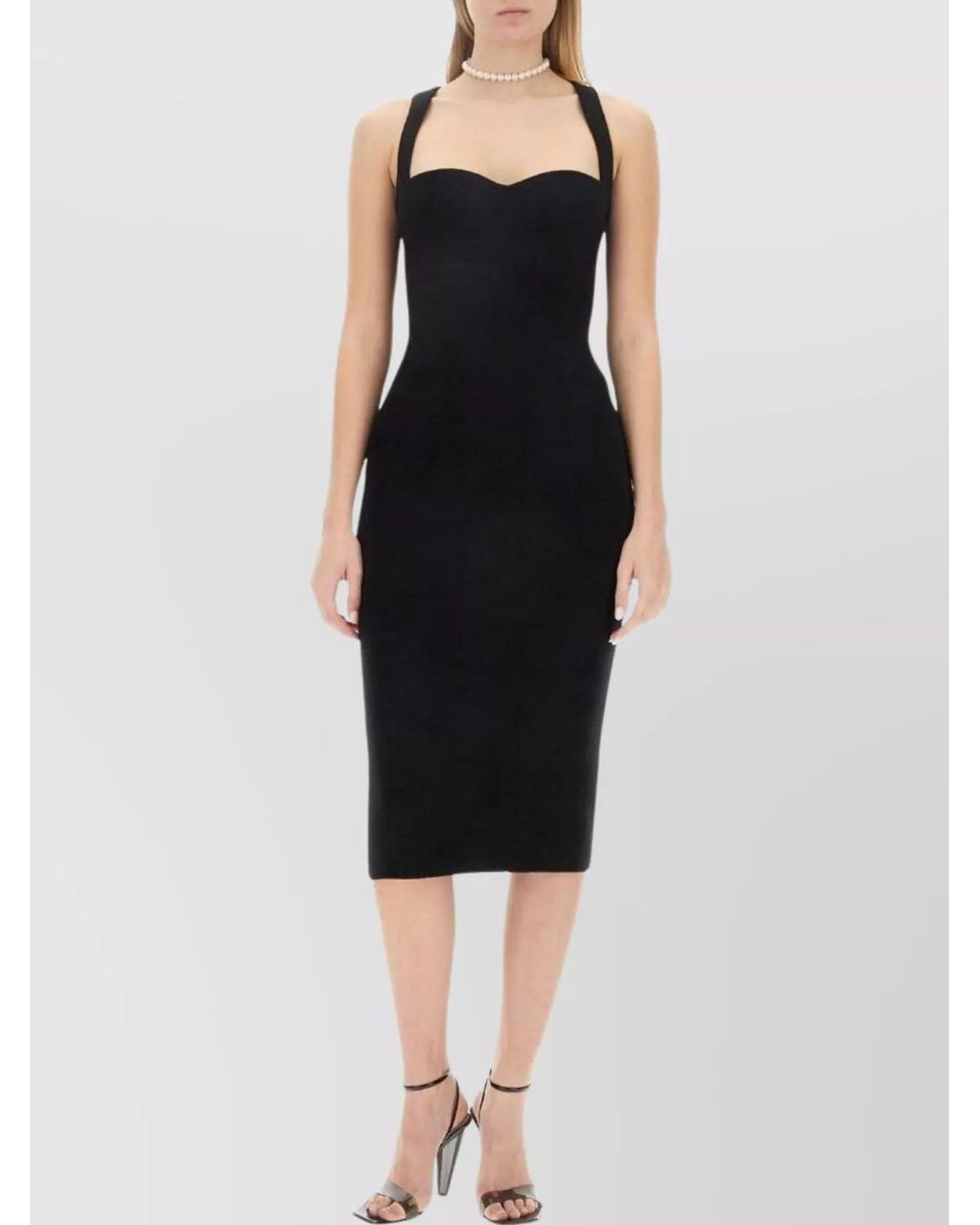 Philosophy Black Slim-Fit Midi Dress