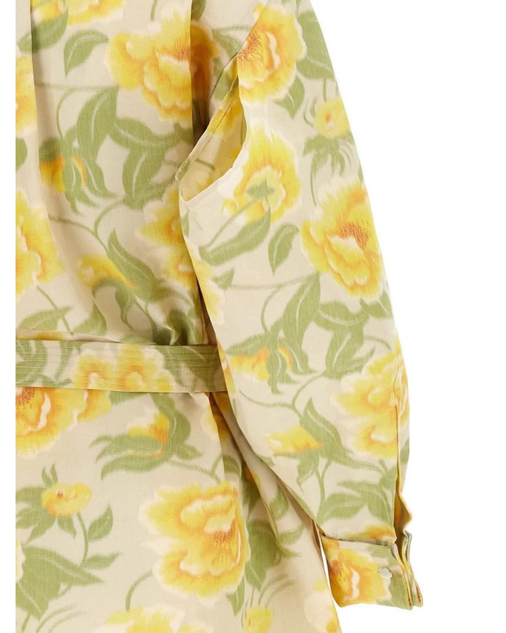 KENZO Yellow Peonies Kimono-Sleeve Mini Dress