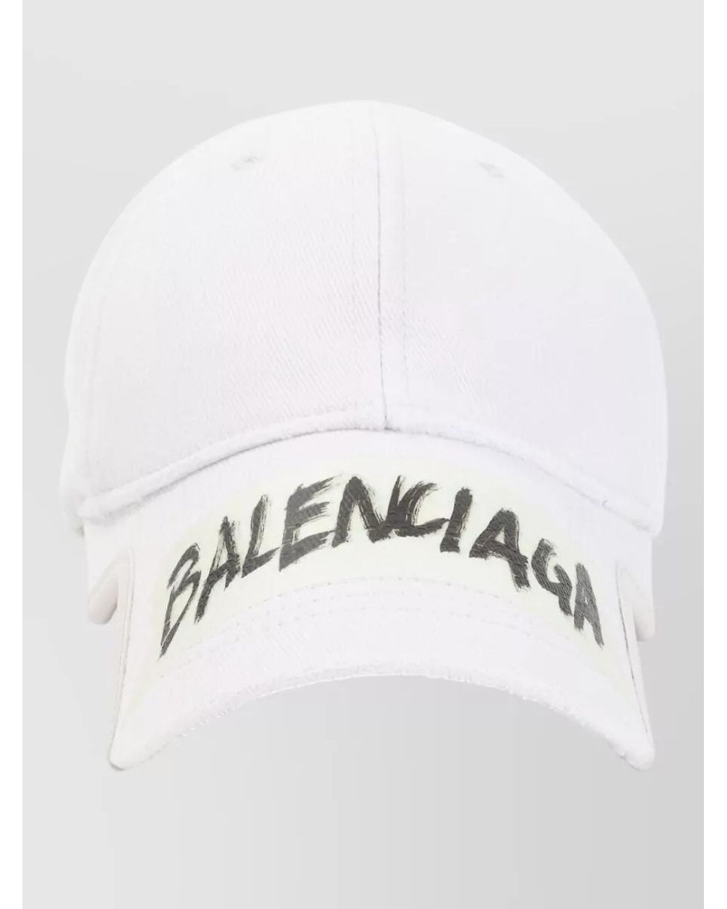 Balenciaga White Cotton Logo-Print Baseball Cap for men