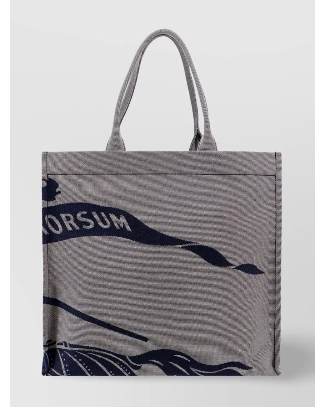 Burberry Gray Embroidered Canvas Tote Bag for men