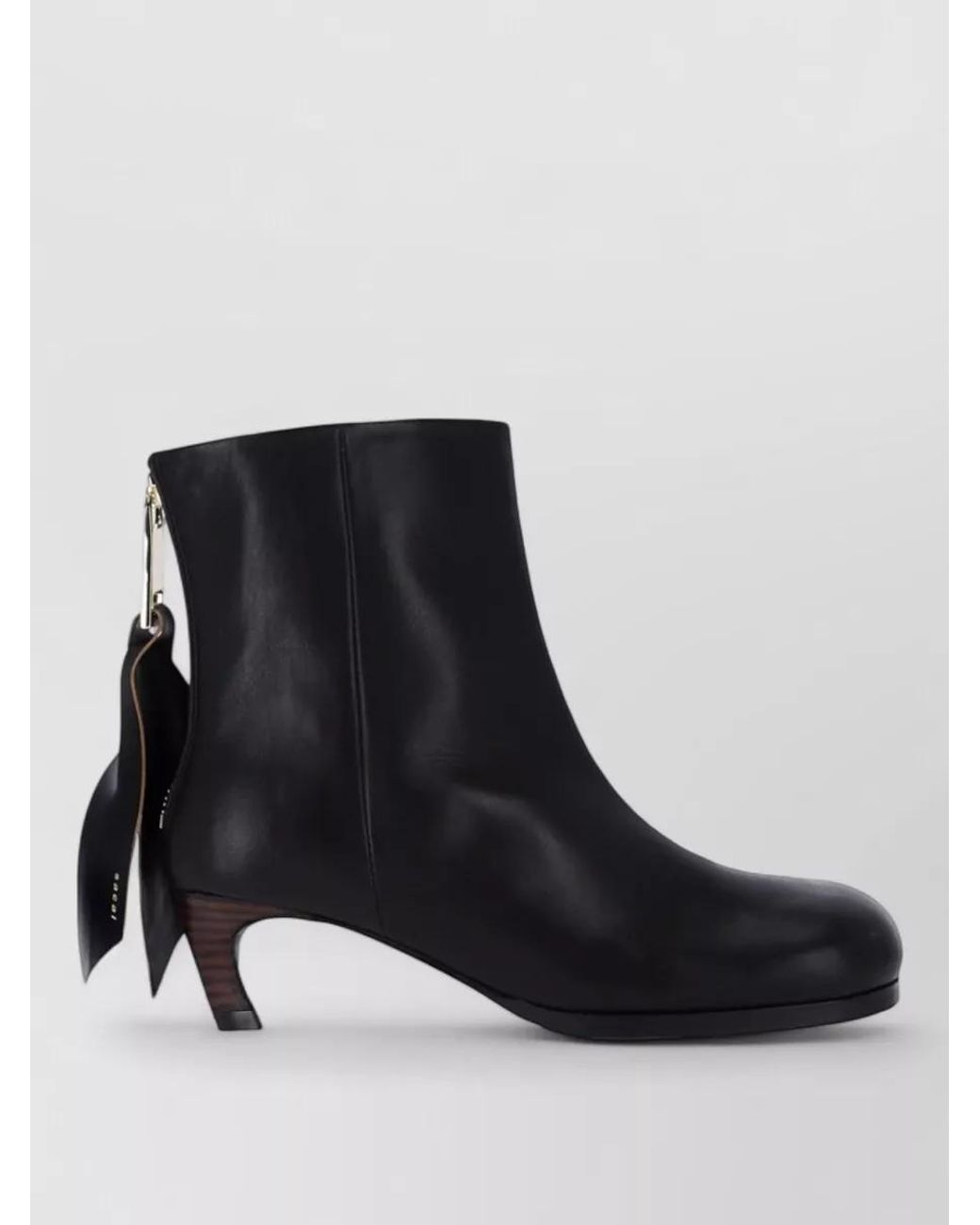 Sacai Black Leather Ankle Boots