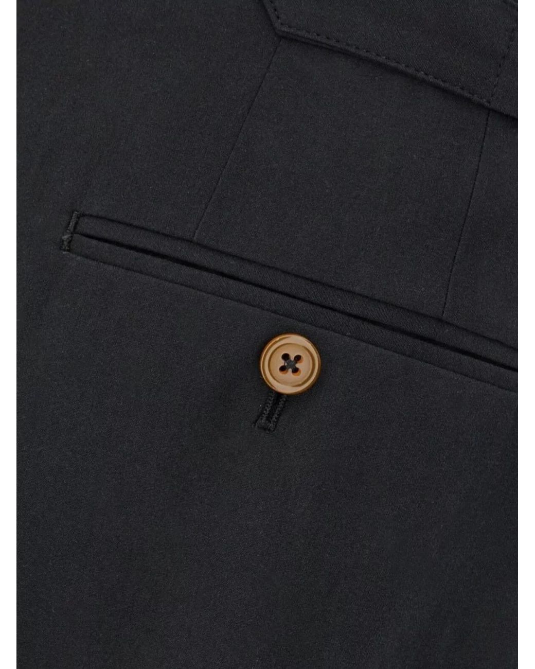 Vivienne Westwood Blue Cotton Pleated Straight-Leg Trousers for men