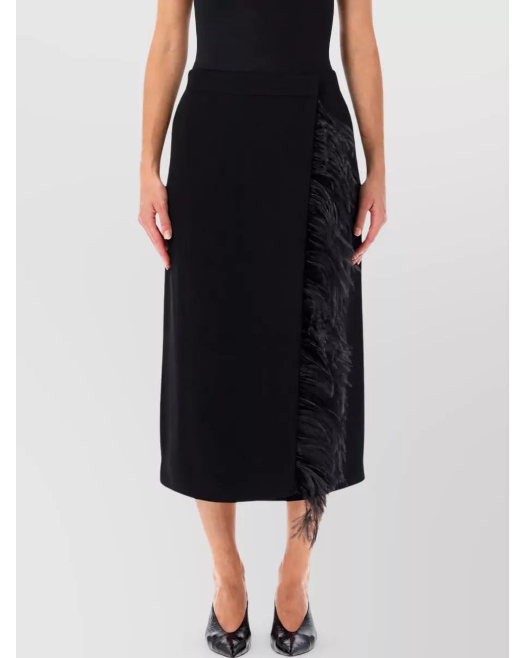 Alberta Ferretti Black Midi Skirt