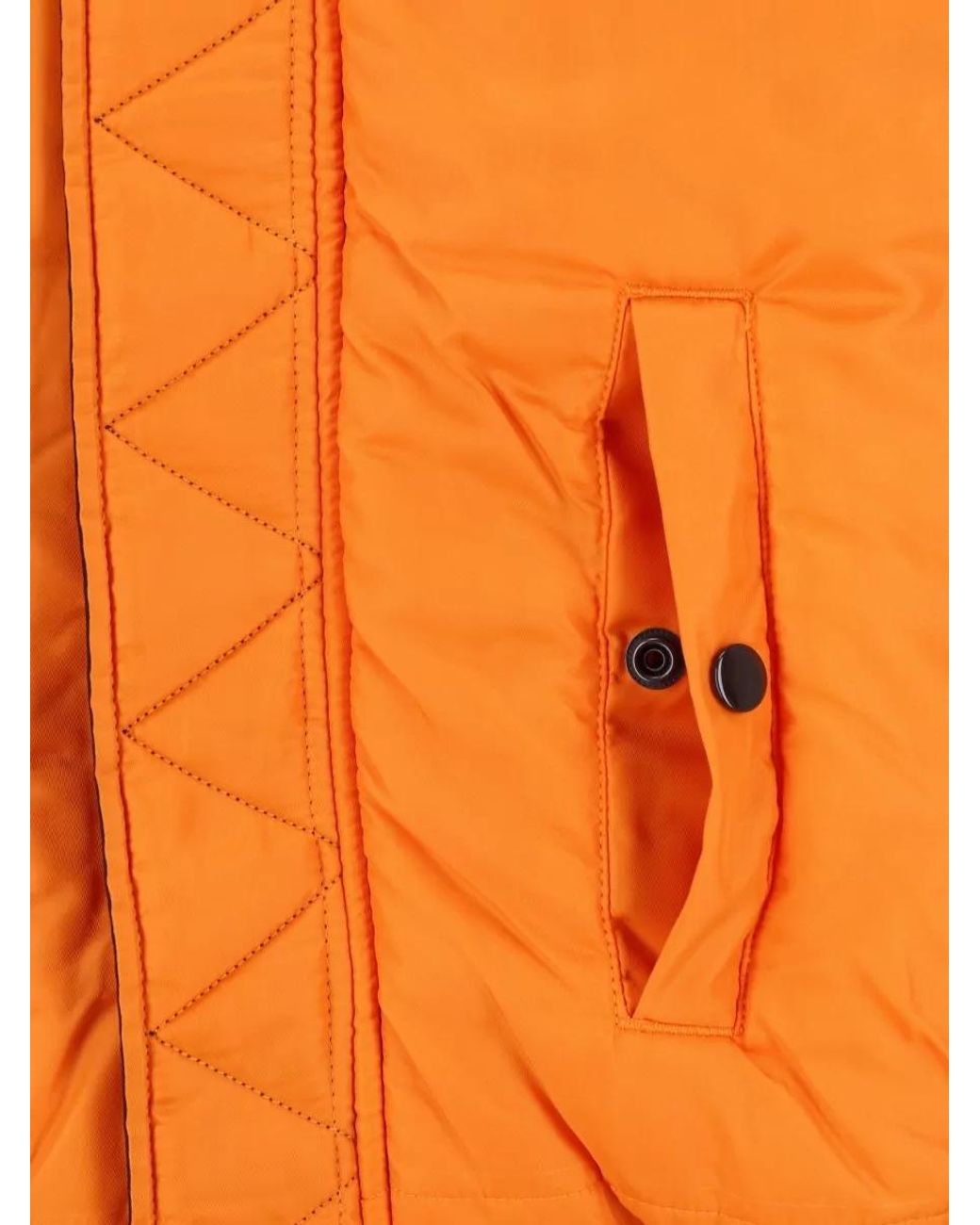 Alpha Industries Orange Nylon Reversible Puffer Jacket for men
