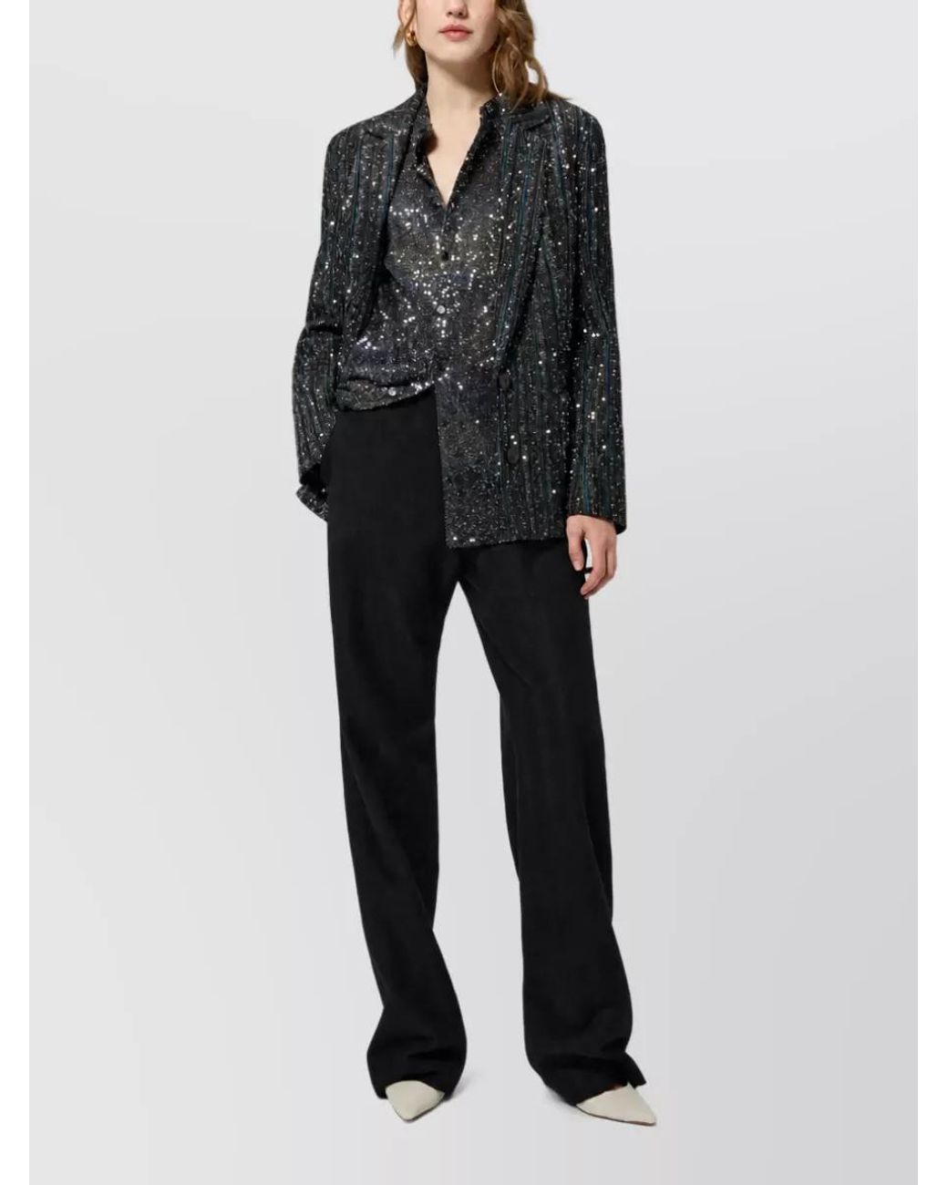 Missoni Black Striped Sequin Bomber Jacket