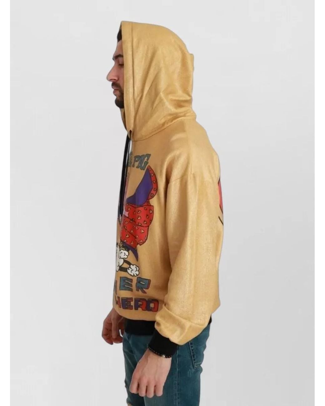 Dolce & Gabbana Natural Printed Cotton Hooded Jacket for men