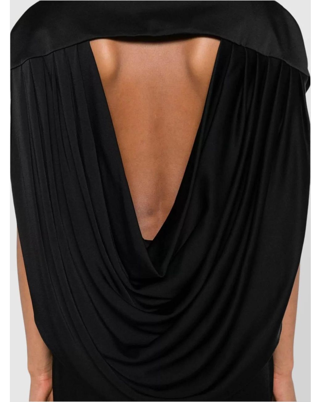 Stella McCartney Black Satin V-Neck Maxi Gown