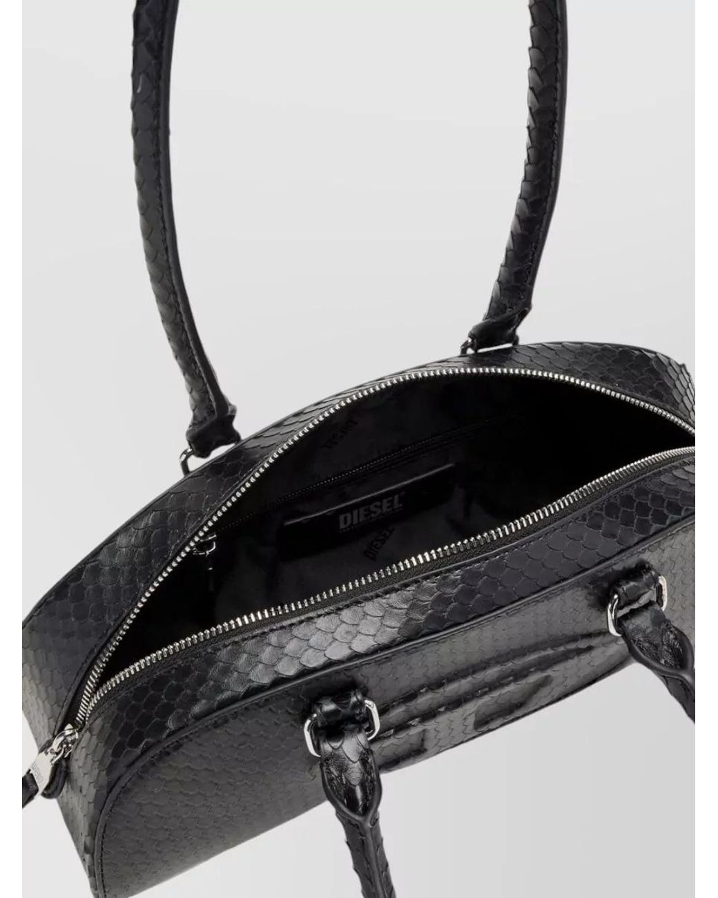 DIESEL Black 1Dr Dome Leather Shoulder Bag