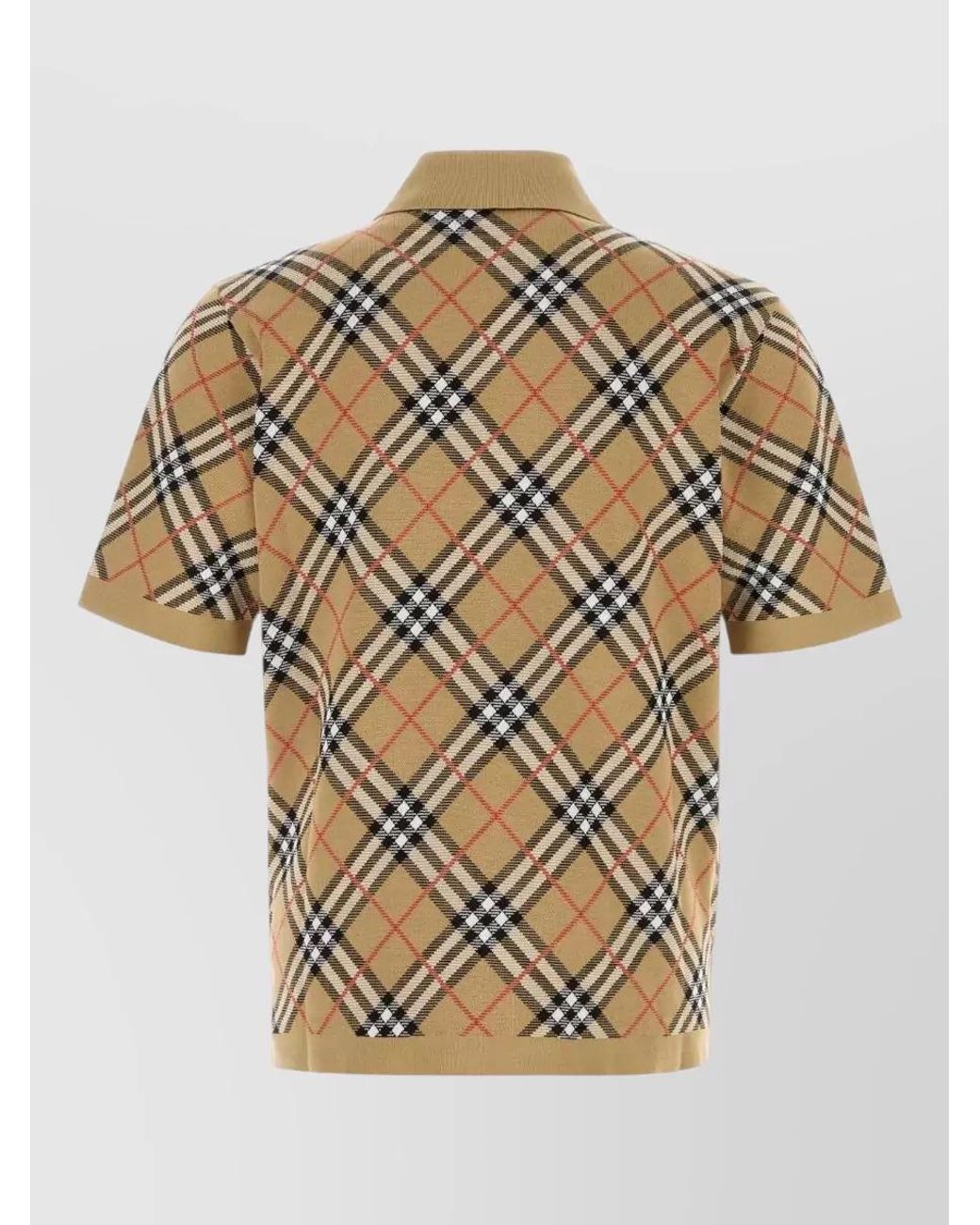 Burberry Natural Check Cotton-Blend Polo Shirt for men