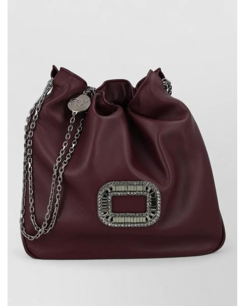 Roger Vivier Brown Lambskin Mini Bucket Bag