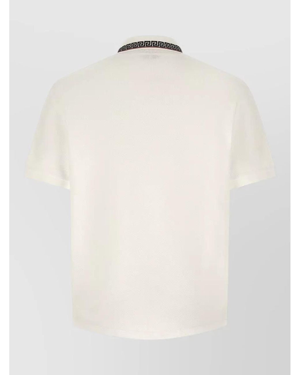 Versace White Cotton Short-Sleeve Polo Shirt for men