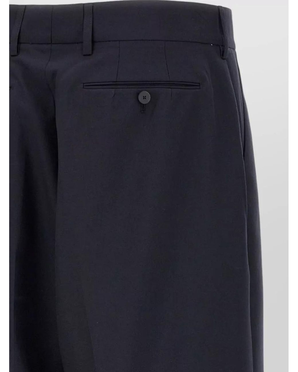 Cellar Door Blue Wool-Blend Pleated Straight-Leg Trousers for men