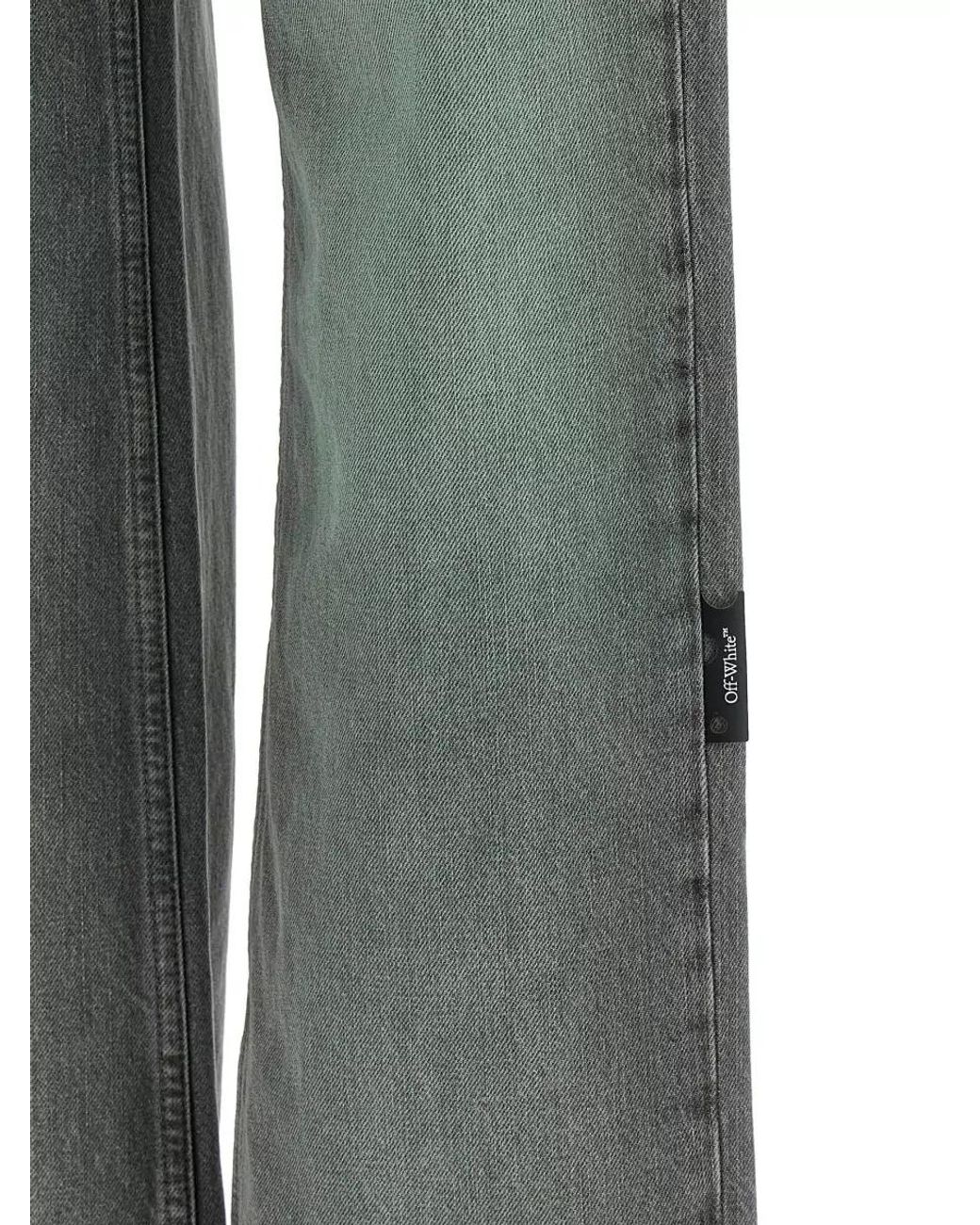 Off-White c/o Virgil Abloh Gray Denim Spray Susy Straight-Leg Jeans