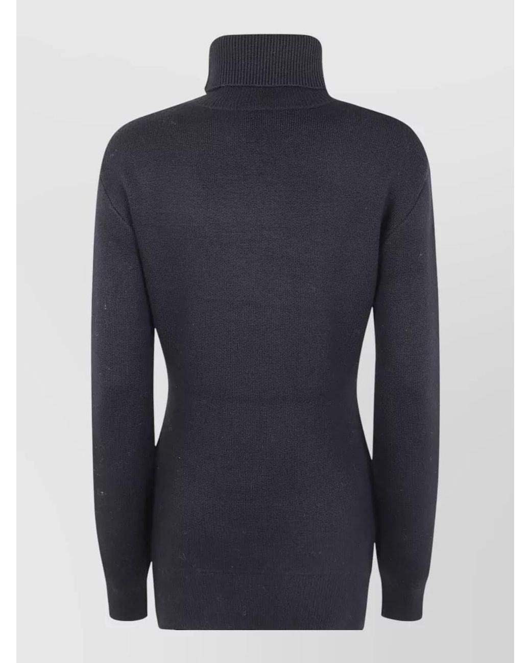 Totême Black Wool Highneck Double Knit Sweatshirt
