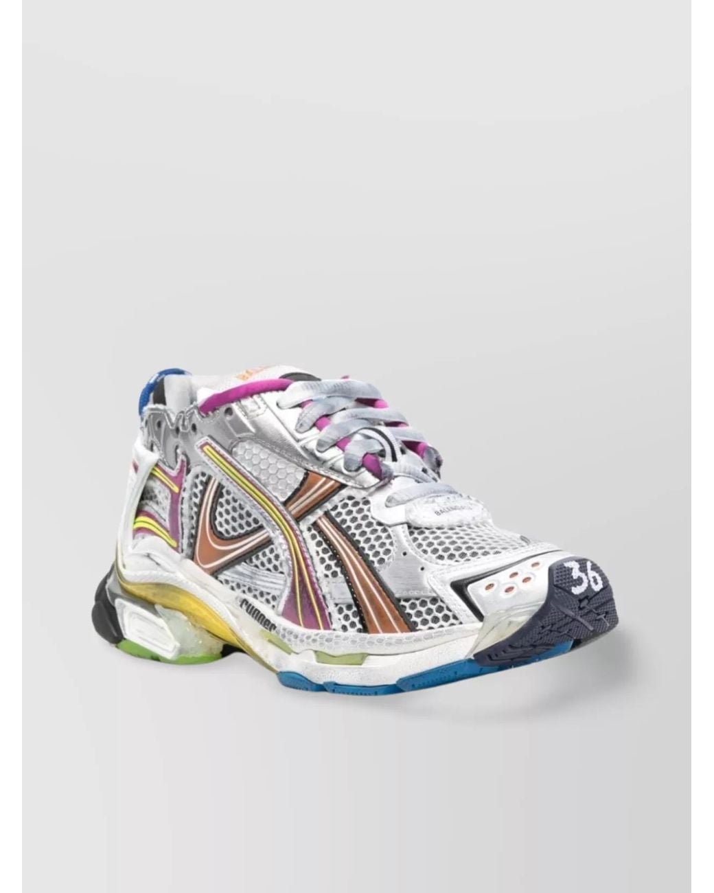 Balenciaga Gray Mesh Low-Top Sneakers