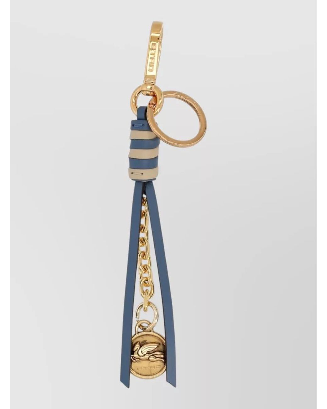 Etro Blue Leather Keyring