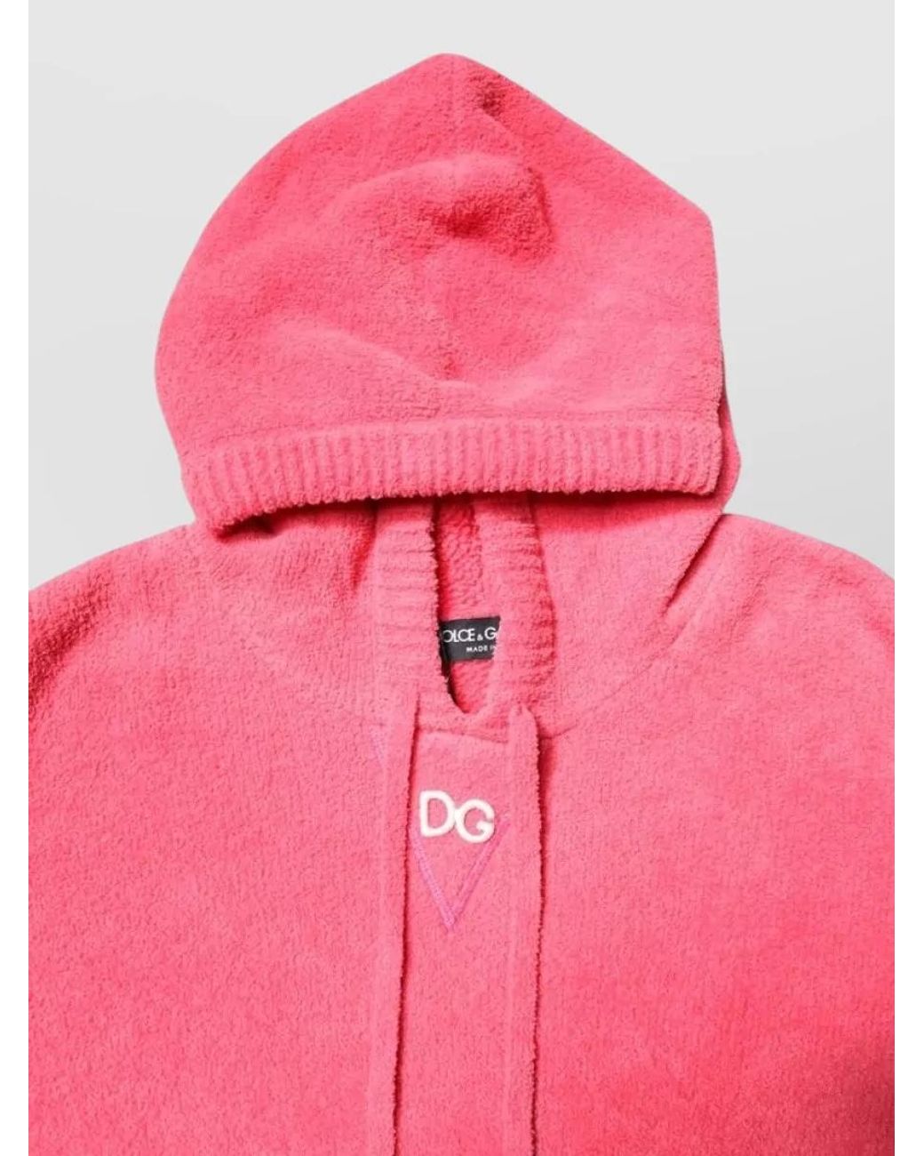 Dolce & Gabbana Pink Knit Hooded Sweater for men