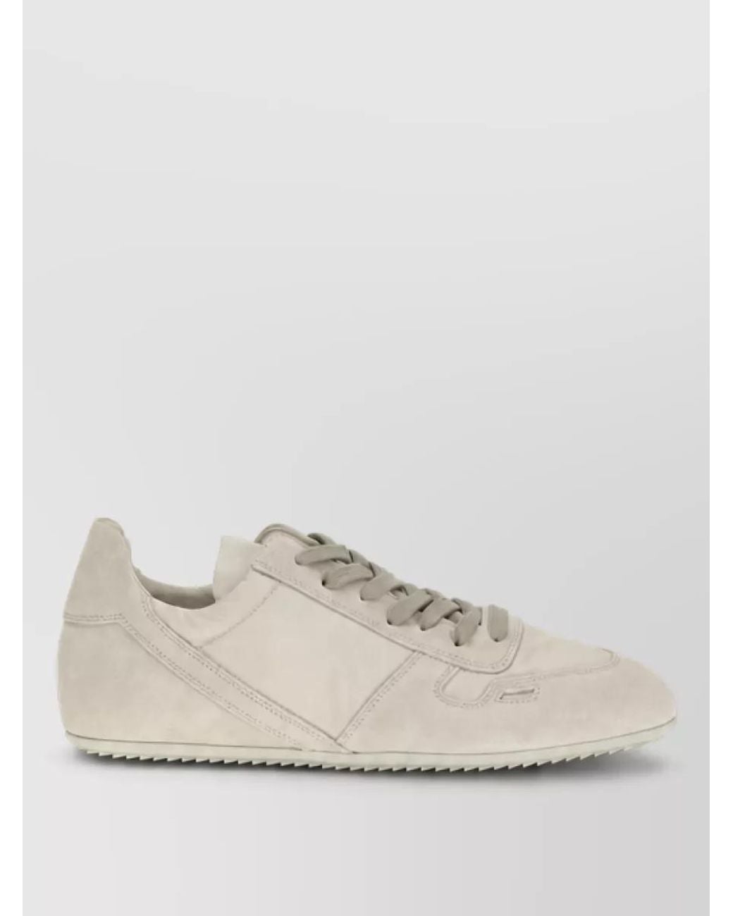 Rick Owens Natural Calf Leather Low-Top Lace-Up Sneakers for men