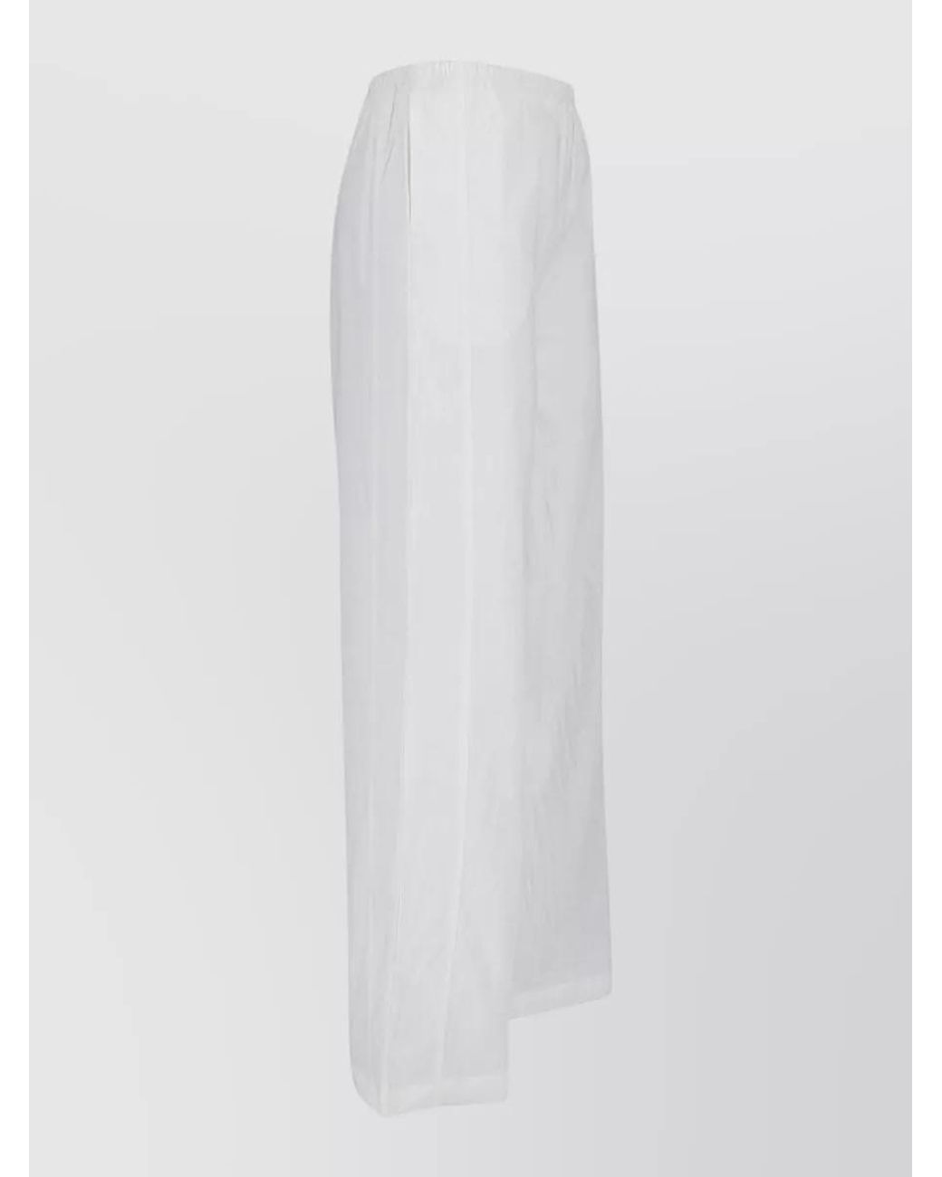 GIMAGUAS White Cotton Wide-Leg Trousers