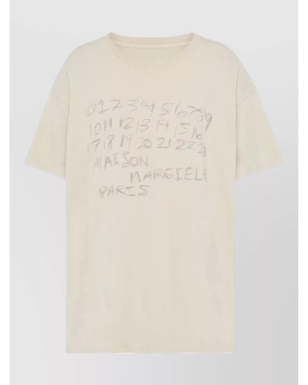 Maison Margiela Natural Printed Cotton Crewneck T-Shirt