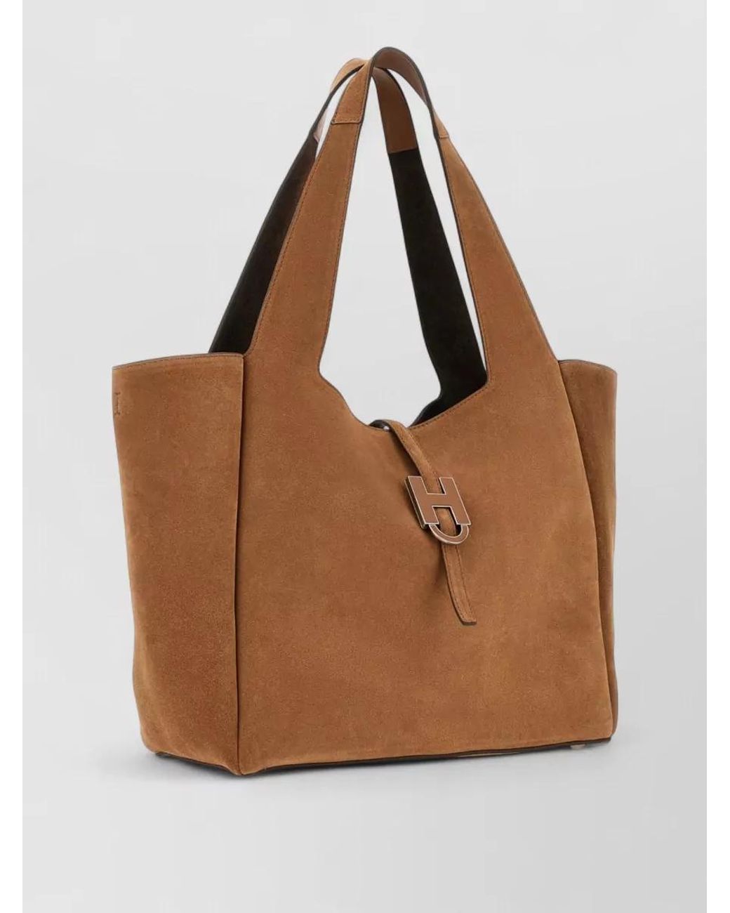 Hogan Brown Leather Tote Bag