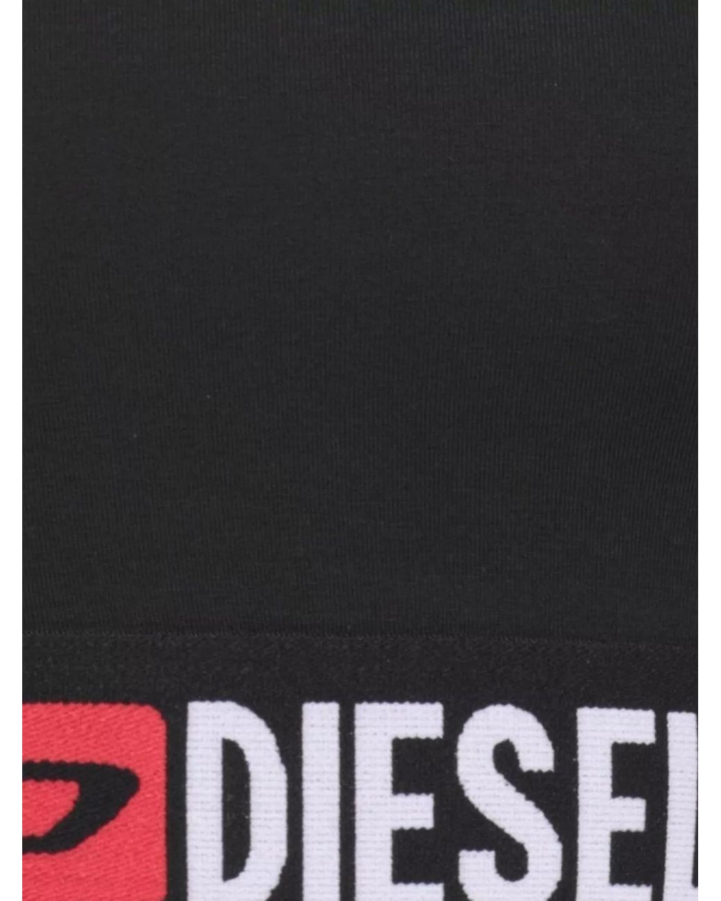 DIESEL Black Cotton Logo Elastic Hem Tank Top