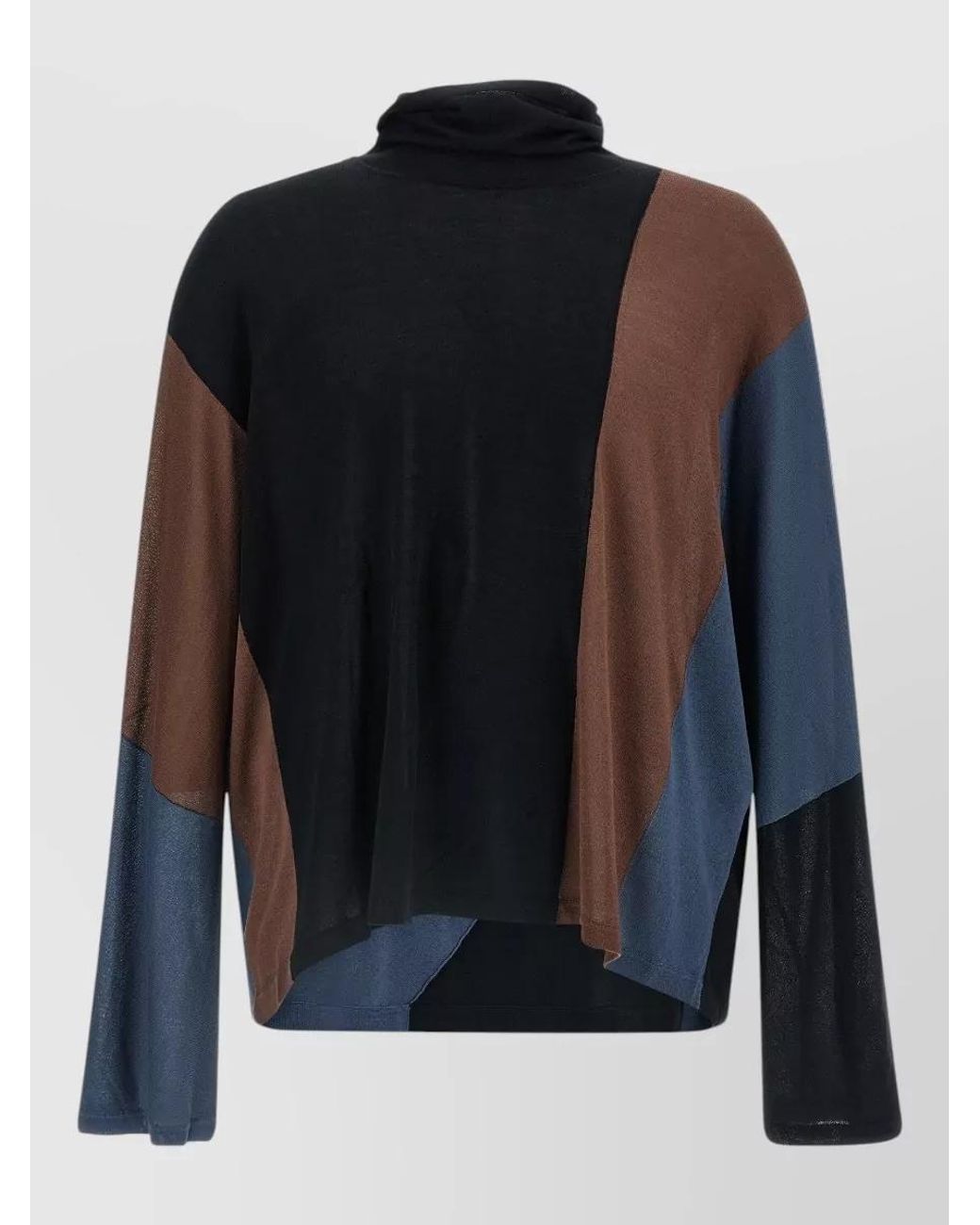 Kiko Kostadinov Blue Silk-Blend High-Neck Asymmetric Sweater for men