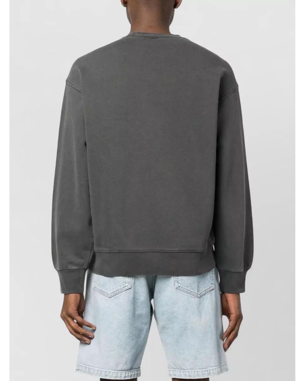 Carhartt Gray Cotton Logo-Patch Crewneck Sweatshirt for men