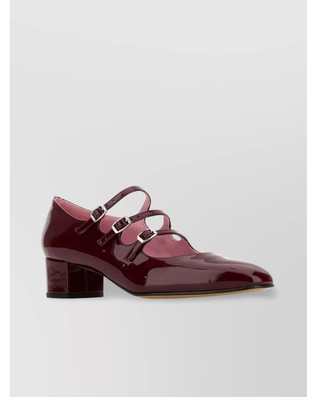 CAREL PARIS Red Leather Patent Mary Jane Pumps
