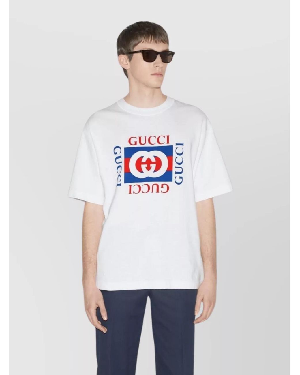 Gucci White Interlocking G Cotton Jersey T-Shirt for men