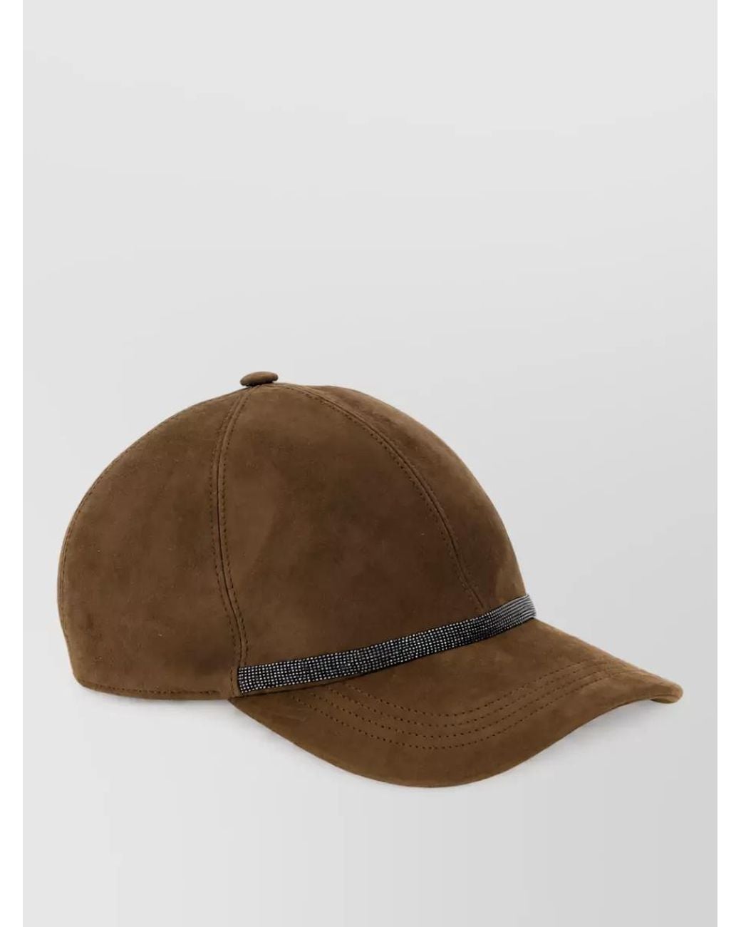 Brunello Cucinelli Brown Suede Baseball Cap