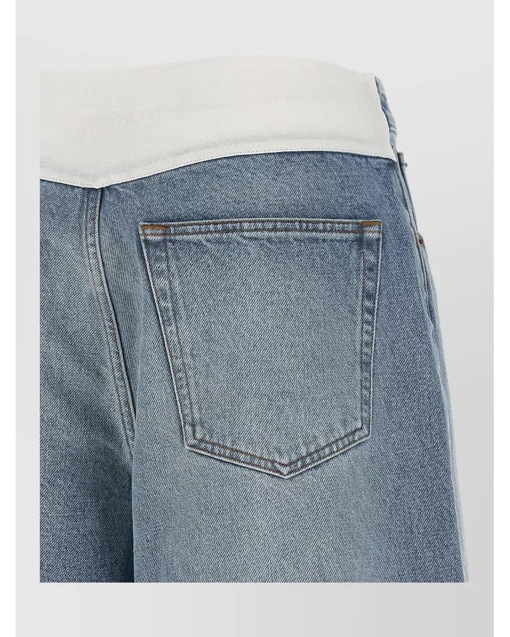 MM6 by Maison Margiela Blue Denim Wide-Leg Knee-Length Bermuda Shorts