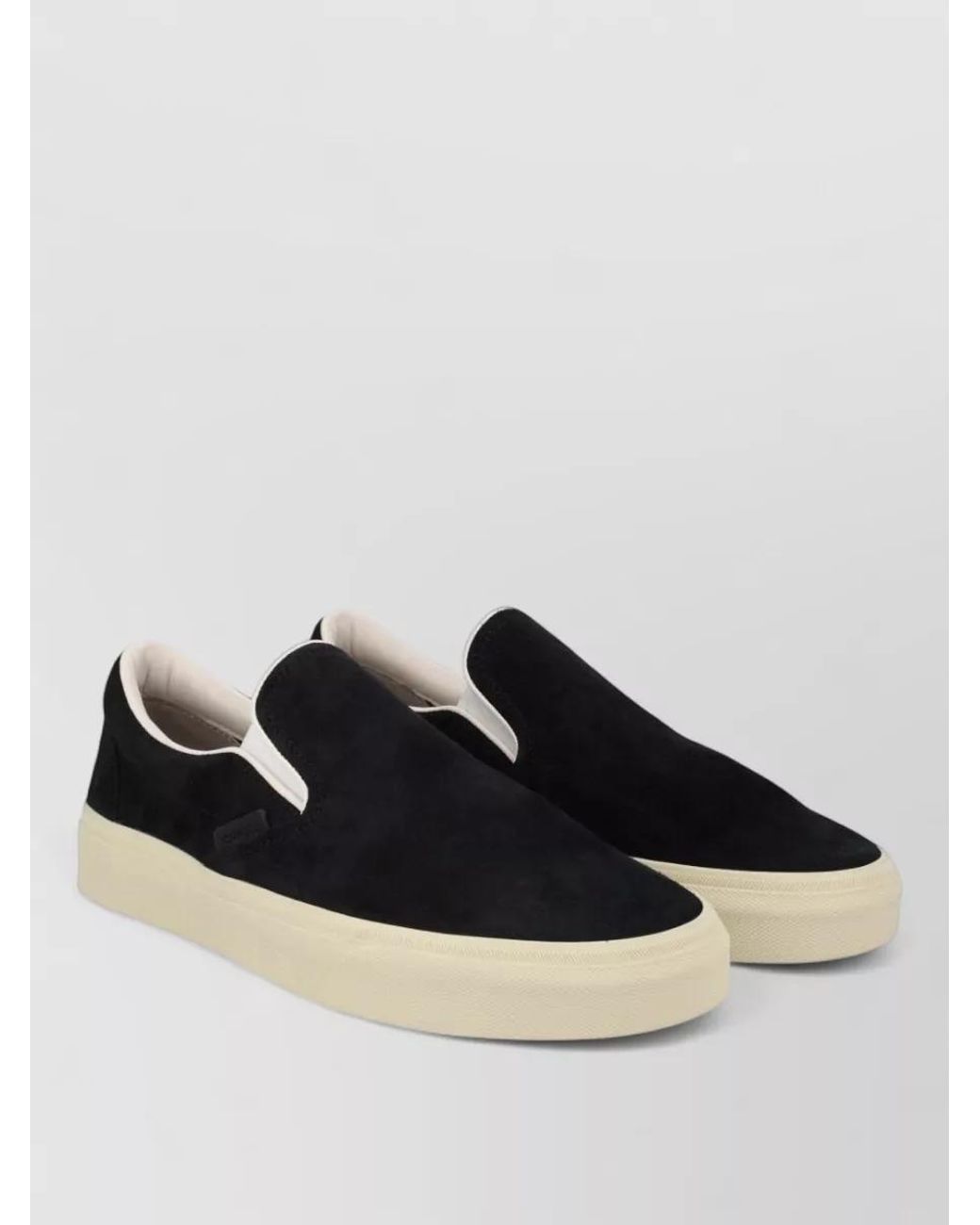 Tom Ford Black Leather Slip-On Sneakers for men