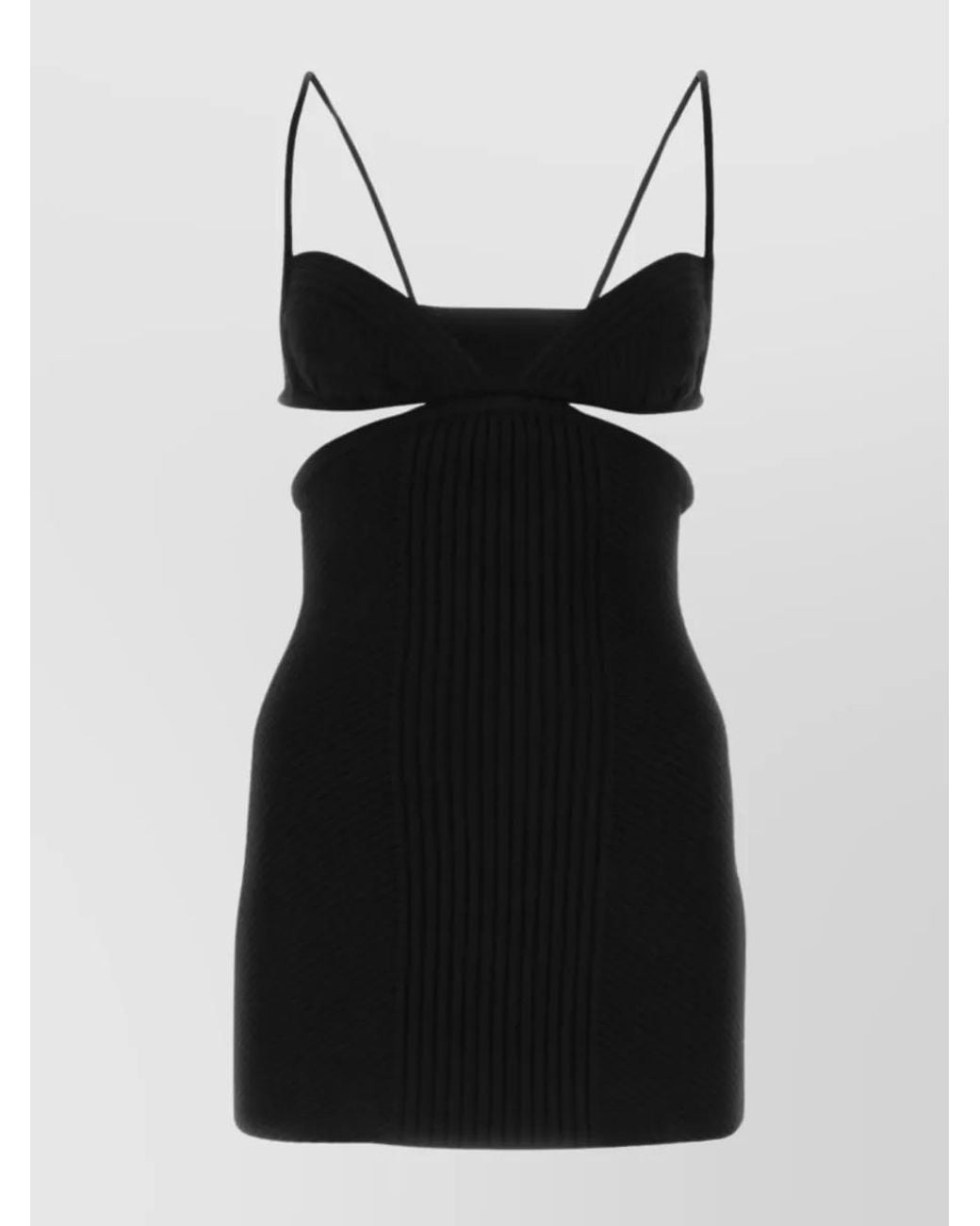 Off-White c/o Virgil Abloh Black Ribbed Cutout Mini Dress