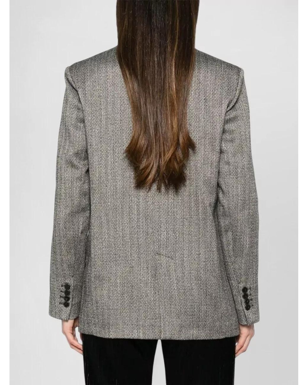 Forte_forte Gray Herringbone Single-Breasted Blazer