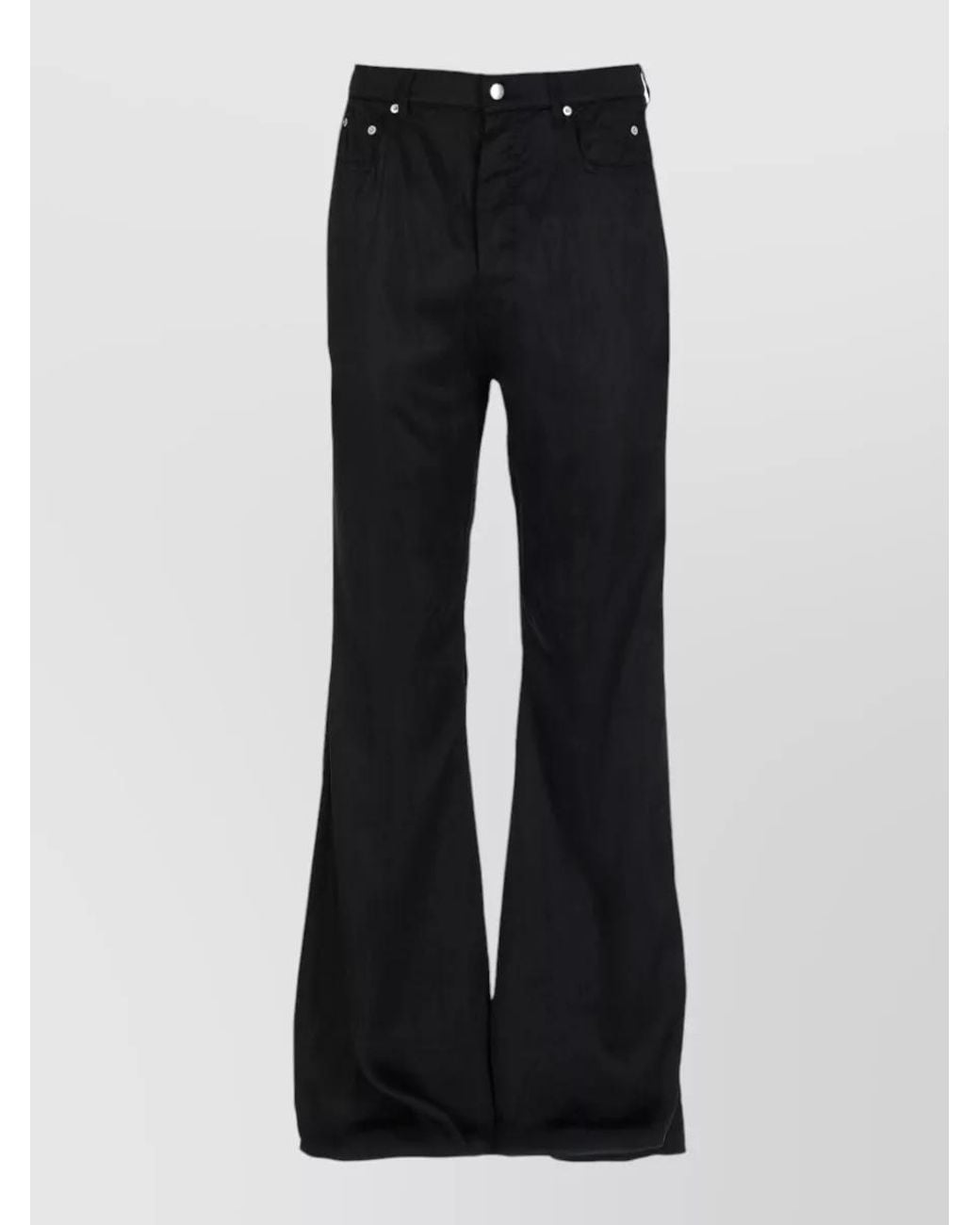Rick Owens Black Cupro Bootcut Trousers for men